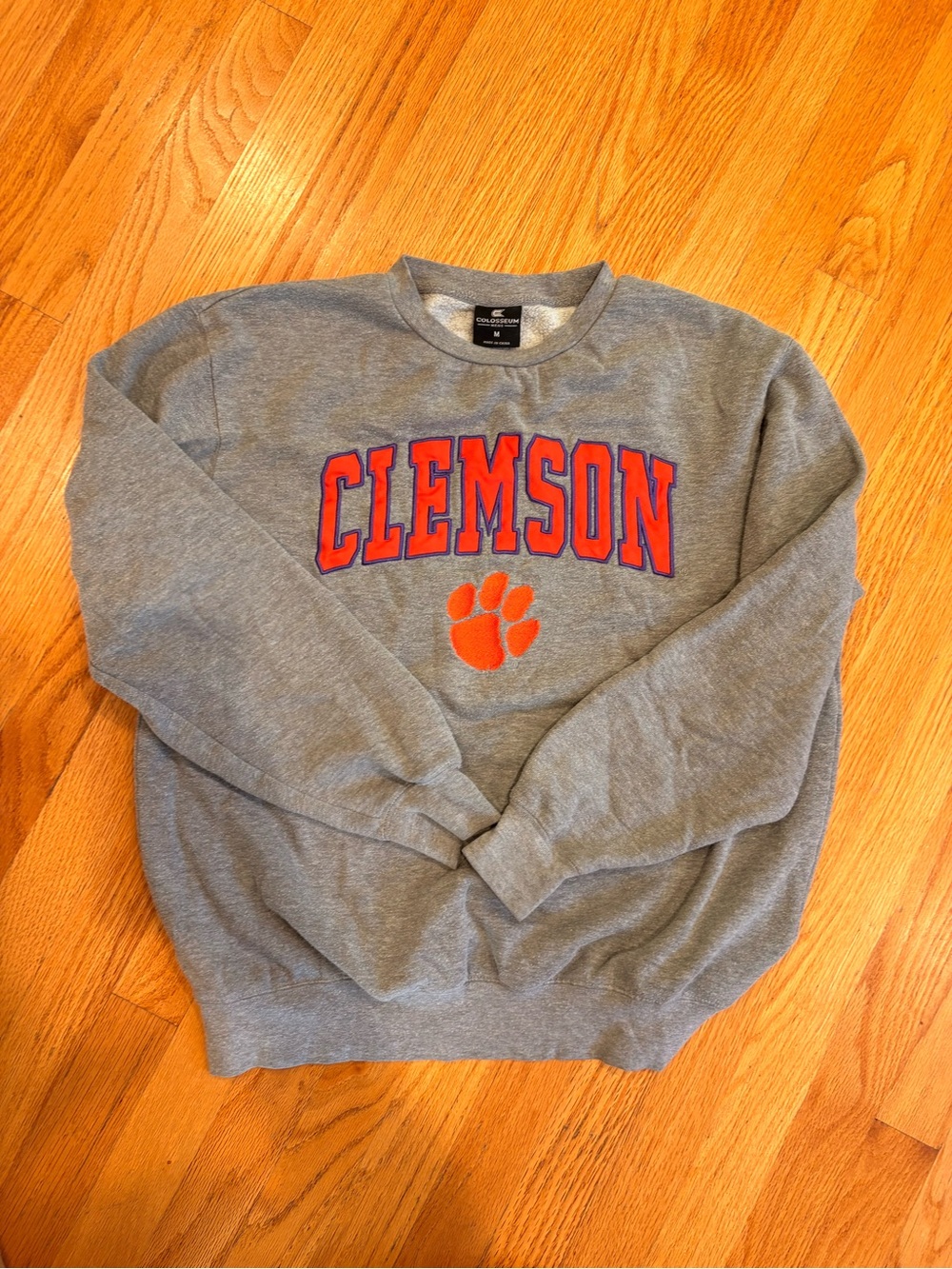 Colosseum Clemson Tigers Crewneck Sweatshirt Gray & Orange Medium